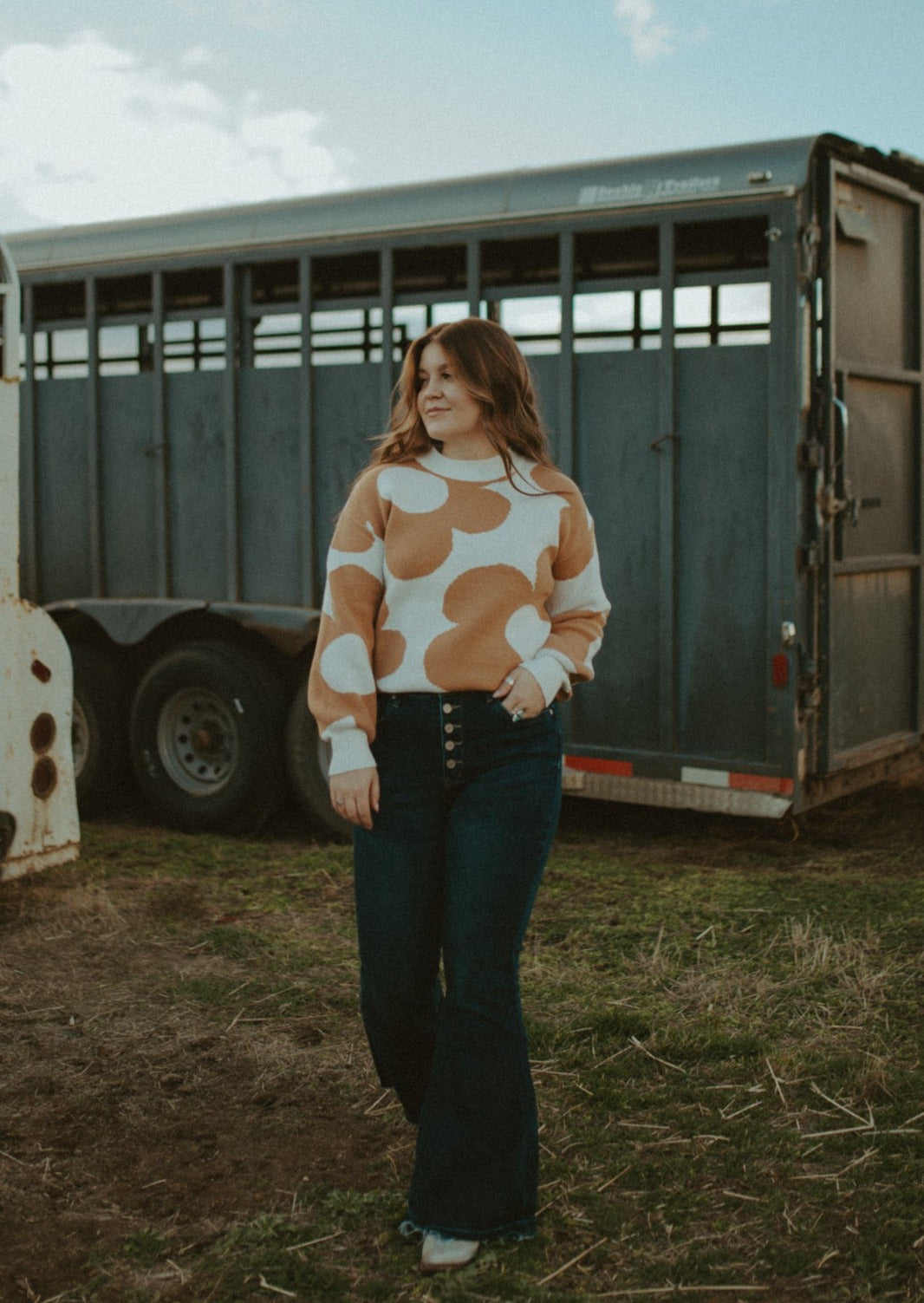 Floral Print Sweater