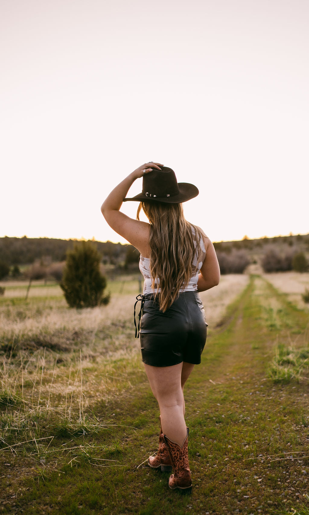 Black Faux Leather Skort