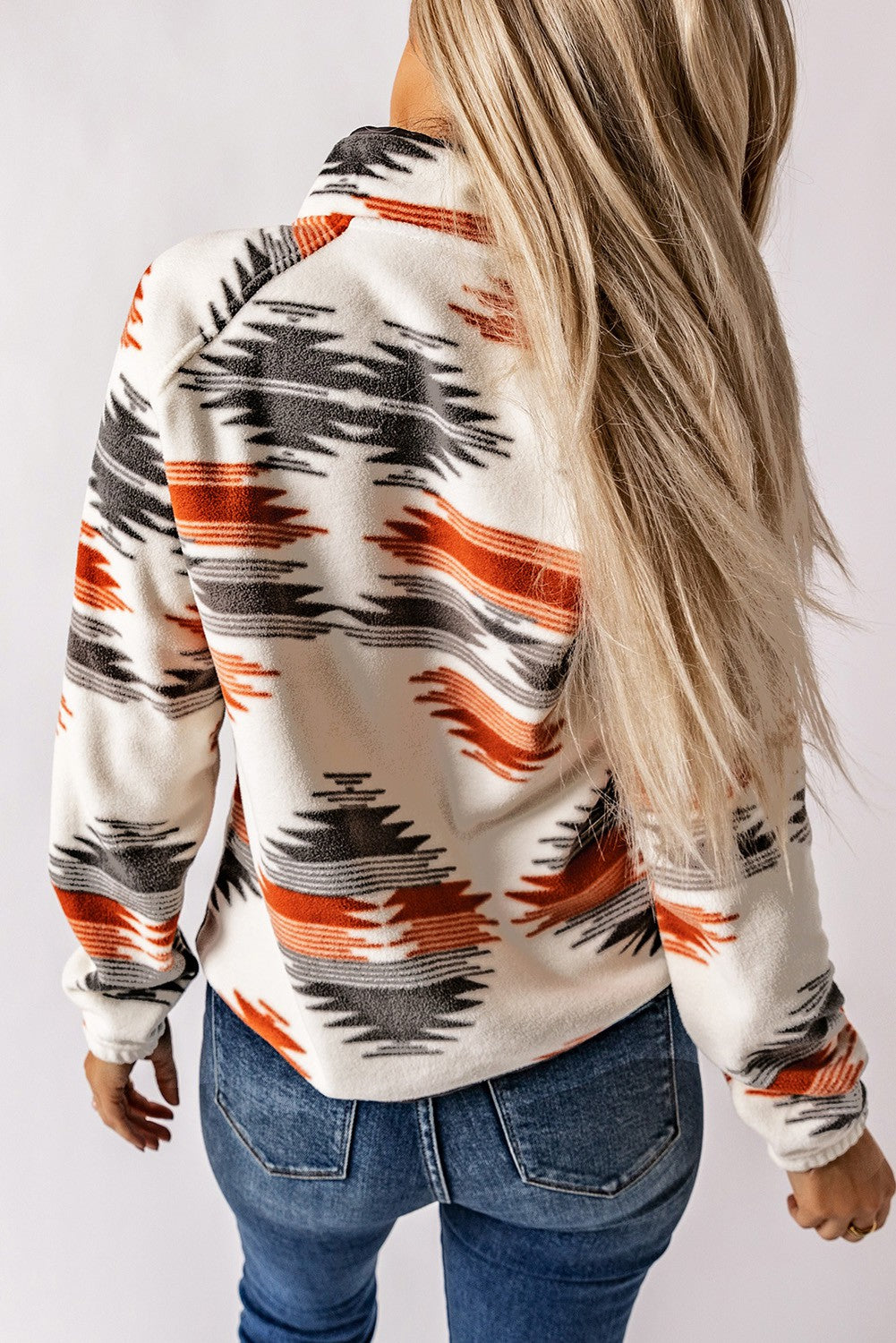 Gray Aztec Fleece Jacket