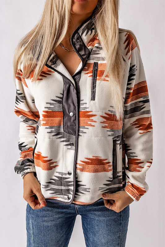 Gray Aztec Fleece Jacket