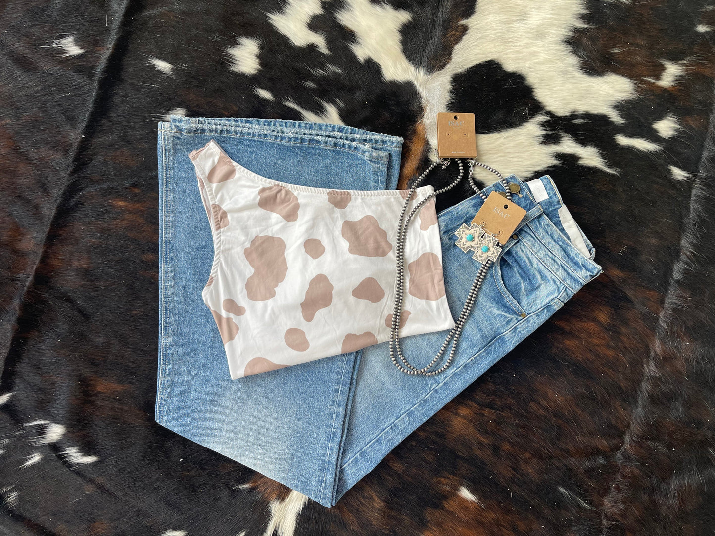 One Shoulder Cow Hide Bodysuit