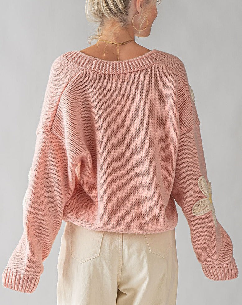 Pink Daisy Cardigan