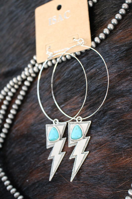 Turquoise Lightning Bolt Earrings